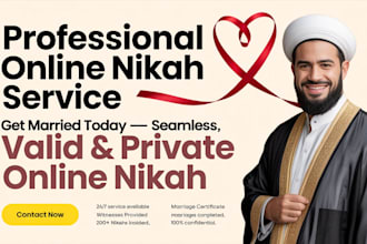 do online marriage, your online nikah imam for islamic wedding
