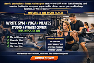 write gym yoga pilates studio personal training fitness center business plan