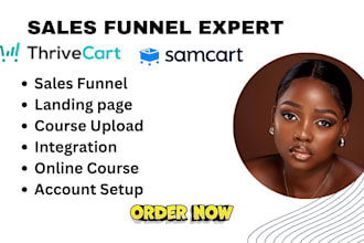 do samcart, thrivecart sales funnel, samcart landing page, online course setup