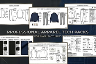 create production ready sportswear and activewear tech packs