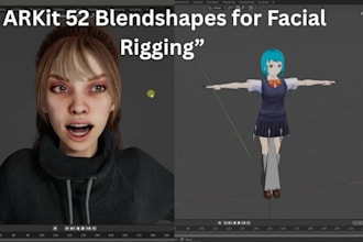 create 52 arkit blendshapes for facial rigging mocap vrchat models and animation