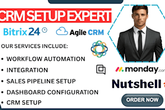 setup zoho CRM bitrix24 gorgias nutshell superoffice mondaycom close agile CRM