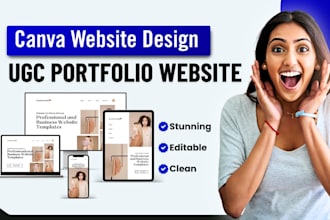 design canva website, ugc portfolio, canva landing page, canva portfolio