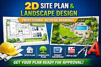 draw detailed autocad site plan for permit, landscape and architectural design