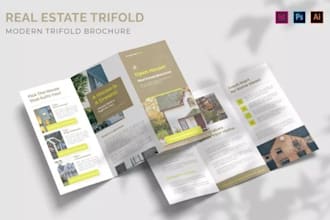 design modern real estate brochure for property developer, realty firm and agent
