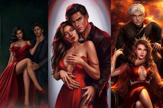 design nsfw mafia dark fiction romance spicy book cover with nsfw character art