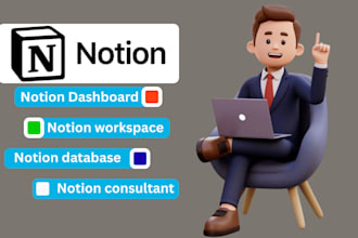 build a custom notion template, notion dashboard and notion consultation