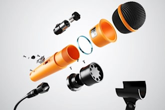 create 3d exploded view design for machines, products, and mechanic assemblies