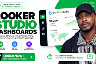 build looker studio dashboards, reports and monthly maintenance