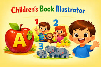 illustrate alphabet, counting and educational children book for KDP