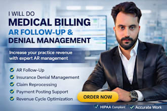 do US medical billing, ar follow up, denial management, and payment posting