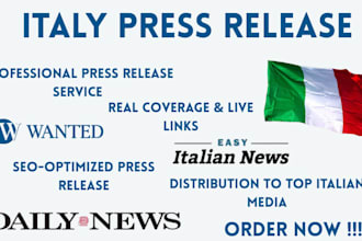 write and distribute italian press releases to top italian media outlets
