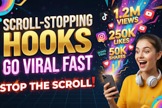 write viral hooks for youtube shorts, tiktok and instagram