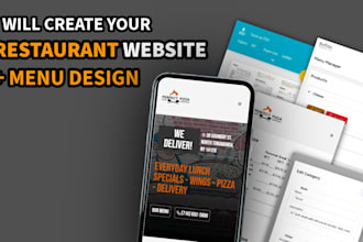 create a restaurant website and menu design