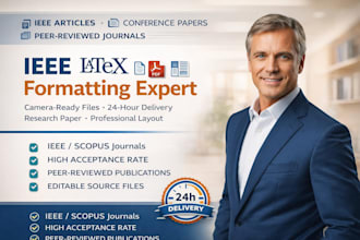 format your ieee conference paper in latex, deliver camera ready files in 24 hrs