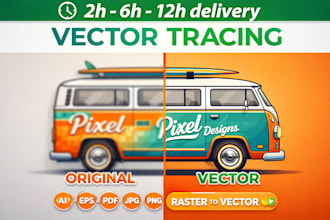 do vector tracing, convert image vector, raster to vector
