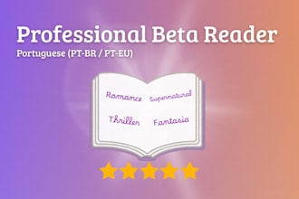 be your professional beta reader for romance and thriller