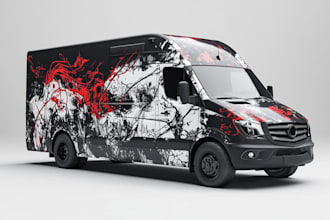 create car wrap, pickup truck, food van wrap