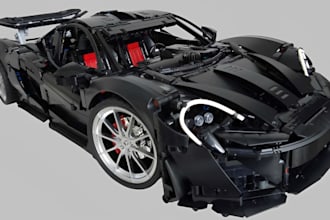 custom 3d lego model interative smart brick stl printable pdf instruction car