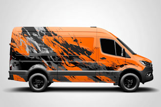 do amazing car wrap, decal, vinyl with vector illustration