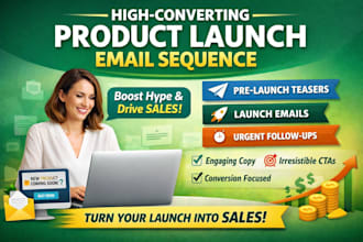 write a highly converting product launch email sequence for your new product