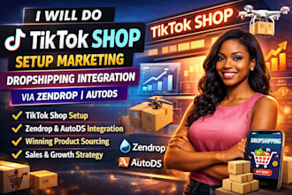 do tiktok shop setup marketing dropshipping integration via zendrop autods