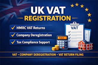 handle UK vat registration, company deregistration and vat return filing