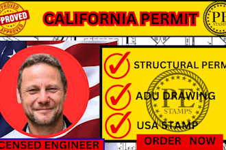 california permit,structural permit,adu drawing,permit drawing,usa stamp