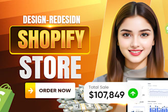 do shopify website design, create shopify store, or shopify dropshipping store