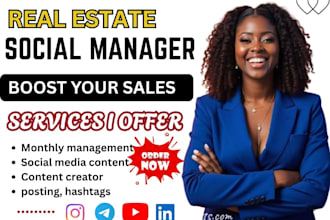 do real estate social media marketing manager and content creator strategist