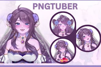 design anime style pngtuber model giftuber png tuber avatar for streaming
