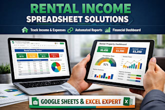 design automated rental income spreadsheet, google sheets budget planner