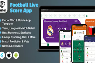 develop ai livescore app, statistics app, sportsbook app, livescore website