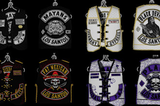 make fivem kuttes custom fivem clothing kuttes mc,mc vest,biker clothing kutte
