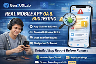 test your mobile app and provide a detailed bug report