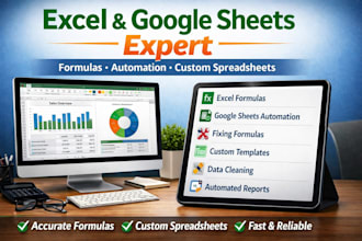 create custom excel formulas, google sheets formulas and automated spreadsheets