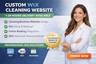 wix website design for cleaning business janitorial office and maid services
