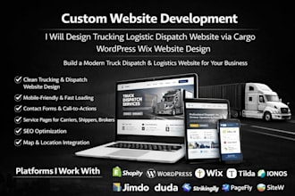 design logistics trucking wix carrd cargo onepager readymag website redesign