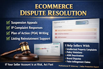 handle amazon dispute resolution, IP complaints, suspension and reinstatement