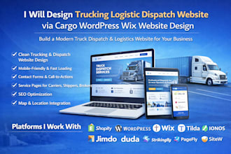 design trucking logistic dispatch website via cargo wordpress wix website design