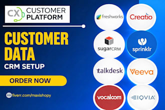 setup freshworks creatio puzel sugarcrm sprinklr talkdesk veeva vocalcom iqvia