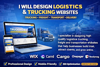 build logistics trucking wix carrd cargo onepager readymag jimdo website design