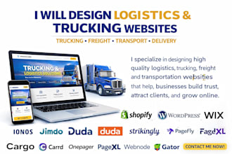 design logistics trucking wix carrd cargo onepager readymag wix website redesign