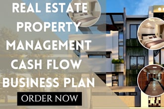 design commercial real estate, property management business plan with cash flow