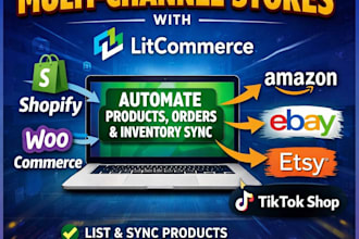 integrate and manage multichannel shopify, woocommerce wix store via litcommerce