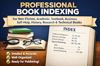 provide book indexing for your nonfiction, academic, textbook, self help book