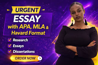 do urgent  essay writing apa,mla and harvard format