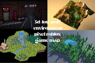retro ps1 psx low poly roblox map game environment pixel tileset map and 3d map