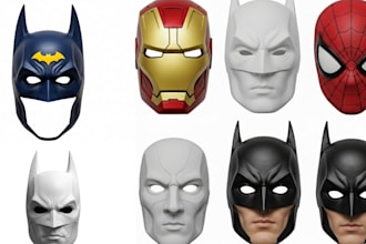 3d print and paint, ship custom cosplay masks helmets stl files  3d models mask