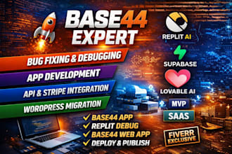 build base44 web app fix base44 bug deploy base44 app expert glide VA lovable ai